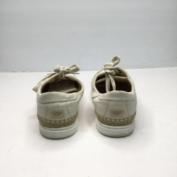 UGG Eyan ll Canvas Sneaker Women Size 9 White Cream Lace Up - Picture 3 of 8